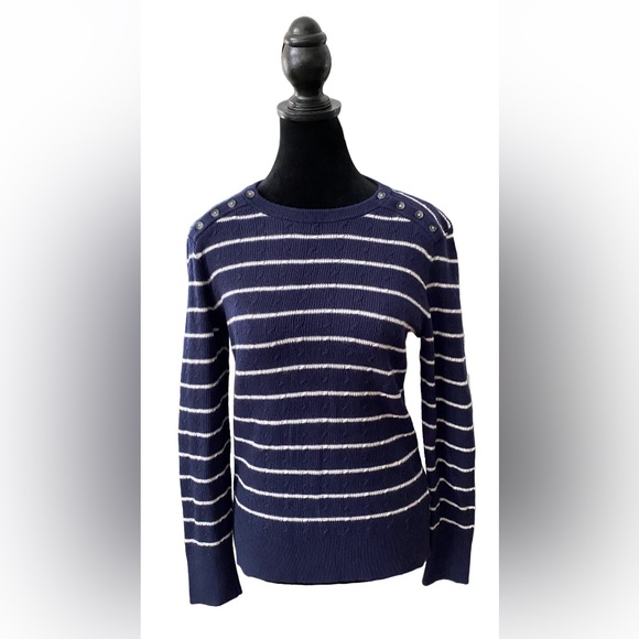 Banana Republic Sweaters - Banana Republic: Navy Blue and White Sweater